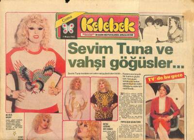 Hürriyet Gazetesi Kelebek Eki 7 Mayıs 1982 - Sevim Tuna Ve Vahşi Göğüsler GZ114795 - 1