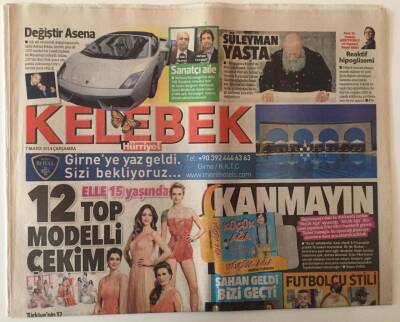 Hürriyet Gazetesi Kelebek Eki 7 Mayıs 2014 - Elle 15 Yaşında 12 Top Modelli Çekim ... GZ28546 - 1