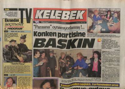 Hürriyet Gazetesi Kelebek Eki 7 Nisan 1987 - Konken Partisine Baskın GZ63558 - 1