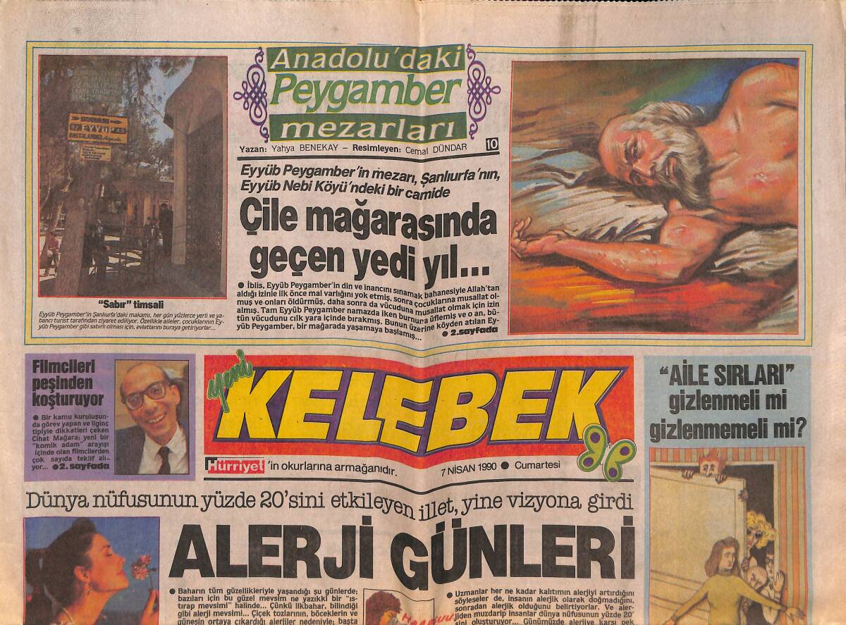 Hürriyet Gazetesi Kelebek Eki 7 Nisan 1990 - Çile Mağarasında Geçen 7 Yıl - Jerry Hall Artık Kendisi İçin Çalışıyor! GZ138024 - 1