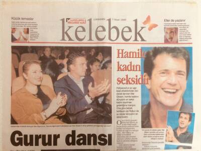 Hürriyet Gazetesi Kelebek Eki 7 Nisan 1999 - Mel GibsonHamile Kadın Seksidir GZ38981 - 1