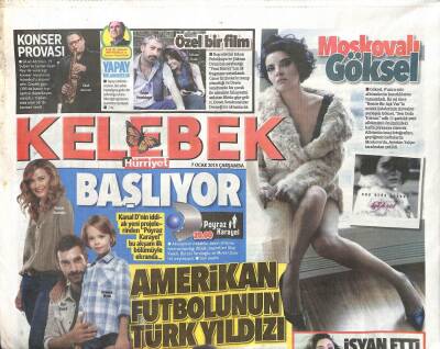 Hürriyet Gazetesi Kelebek Eki 7 Ocak 2015 - Göksel , 9. Solo Albümünün Hazırlıklarını Tamamladı GZ113301 - 1
