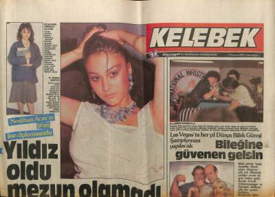 Hürriyet Gazetesi Kelebek Eki 7 Şubat 1987 - Neslihan Acarın Gözü Lise Diplomasında GZ63582 - 2