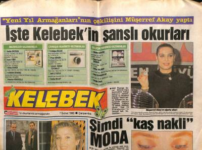 Hürriyet Gazetesi Kelebek Eki 7 Şubat 1990 - Müşerref Akayın Uğurlu Elleri GZ63420 - 2