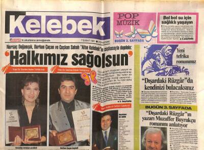 Hürriyet Gazetesi Kelebek Eki 7 Şubat 1991 - Nursaç Doğanışık,Burhan Çaçan,Coşkun Sabah GZ75768 - 1
