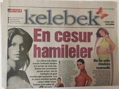 Hürriyet Gazetesi Kelebek Eki 7 Şubat 2001 - En Cesur Hamileler GZ18793 - 1