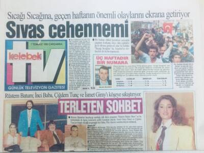 Hürriyet Gazetesi Kelebek Eki 7 Temmuz 1993 - Terleten Sohbet, Beste Savaşları GZ40446 - 1