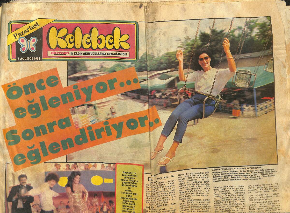 Hürriyet Gazetesi Kelebek Eki 8 Ağustos 1983 - Kapıkule'den Manzaralar - Nükhet Duru, Ne Oldu Bize Fotoroman GZ153061 - 1