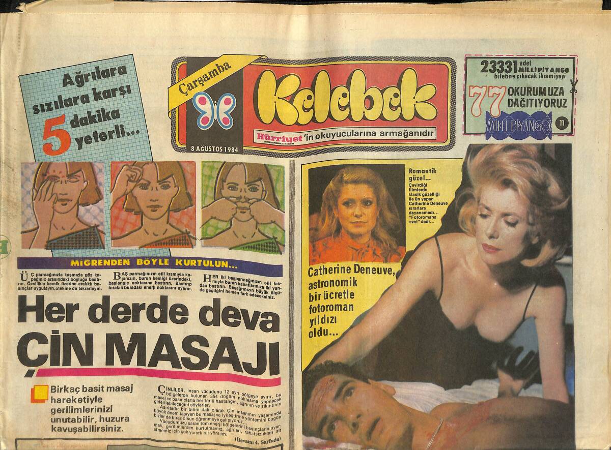 Hürriyet Gazetesi Kelebek Eki 8 Ağustos 1984 - Marilyn Monroe Babasını Bulamadan Öldü! Müjdat Gezen Perran Kutman Fotoroman GZ145843 - 1