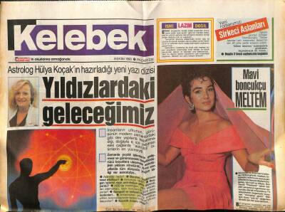 Hürriyet Gazetesi Kelebek Eki 8 Ekim 1990 - Mavi Boncuklu Meltem Doğanay GZ75717 - 1