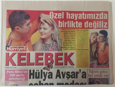 Hürriyet Gazetesi Kelebek Eki 8 Ekim 2004 - Hülya Avşara Çoban Modacı , Nurgül Yeşilçay Eğreti Gelin GZ18777 - 1