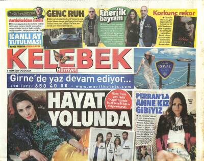 Hürriyet Gazetesi Kelebek Eki 8 Ekim 2014 - Nilay Deniz Perran Kutmanla Anne-Kız Gibiyiz GZ116072 - 1