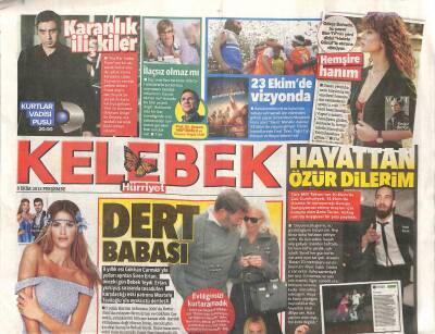 Hürriyet Gazetesi Kelebek Eki 8 Ekim 2015 - İki Deli Stüdyoda * Hande Yener - Serdar Ortaç GZ116357 - 1