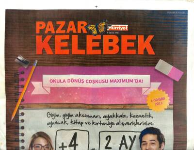 Hürriyet Gazetesi Kelebek Eki 8 Eylül 2013 - Hollywood Starları TT Ekibine Emanet GZ107243 - 1