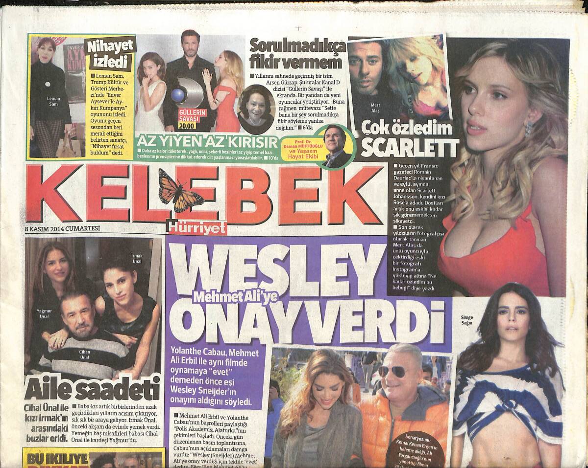 Hürriyet Gazetesi Kelebek Eki 8 Kasım 2014 - Simge Sağın 'Bip Bip' Rekoru - Sanat Ve Tasarım İstanbul'da Buluştu GZ135803 - 1
