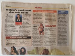 Hürriyet Gazetesi Kelebek Eki 8 Mart 2007 - Youtebeu Yasaklamak Kime Ceza Olacak GZ10955 - 1
