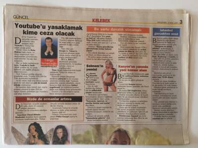Hürriyet Gazetesi Kelebek Eki 8 Mart 2007 - Youtebeu Yasaklamak Kime Ceza Olacak GZ10955 - 1