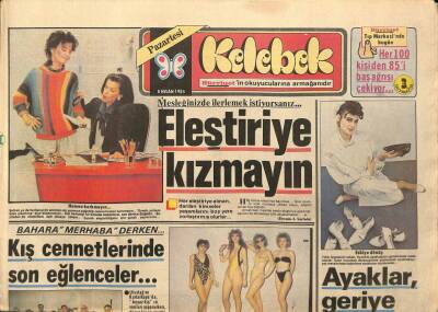Hürriyet Gazetesi Kelebek Eki 8 Nisan 1985 - Amerikan Kovboyları Avrupada - Japonyada 21.Yüzyıl... GZ92097 - 1