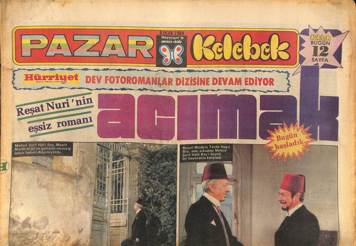 Hürriyet Gazetesi Kelebek Eki 8 Ocak 1984 - Nilüfer Ve Flashdance Olayı - Erol Evgin Iglesias Gibi GZ147389 - 1