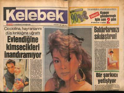 Hürriyet Gazetesi Kelebek Eki 8 Ocak 1991 - Aydan Şener Televizyonun Kaymağını Yiyecek GZ75676 - 1