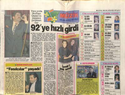 Hürriyet Gazetesi Kelebek Eki 8 Ocak 1992 - Burhan Çaçan 92ye Hızlı Girdi GZ78314 - 1