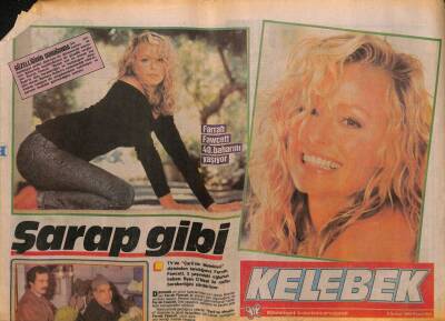 Hürriyet Gazetesi Kelebek Eki 8 Şubat 1988 - Hülya Süere Onurlu Görev - Farah Fawcett 40.Baharını Yaşıyor GZ93913 - 1