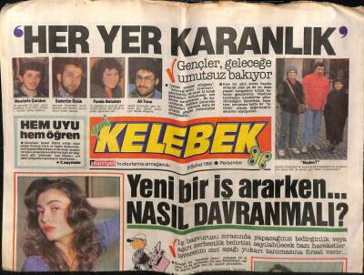 Hürriyet Gazetesi Kelebek Eki 8 Şubat 1990 - Nilgün Saraylı,Sinemada Pişti Sahneye Düştü GZ63419 - 2