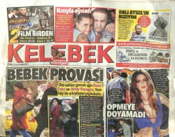 Hürriyet Gazetesi Kelebek Eki 8 Şubat 2016 - Ferhat Göçer Ve Emel Sayın , Önceki Akşam Günay Sahnesindeydi GZ100682 - 2