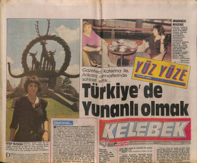 Hürriyet Gazetesi Kelebek Eki 8 Temmuz 1988 - Gazeteci Katerina İle , Ankara Atmosferinde Sohbet Ettik... GZ93861 - 1