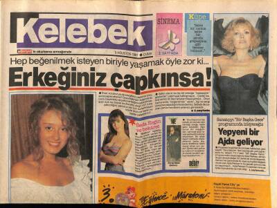 Hürriyet Gazetesi Kelebek Eki 9 Ağustos 1991 - Yepyeni Bir Ajda Geliyor GZ75772 - 1