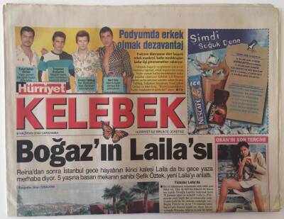 Hürriyet Gazetesi Kelebek Eki 9 Haziran 2004 - Boğazın Lailası Mekanın Sahibi Şefik Öztek Yeni Lailayı Anlattı GZ20868 - 1