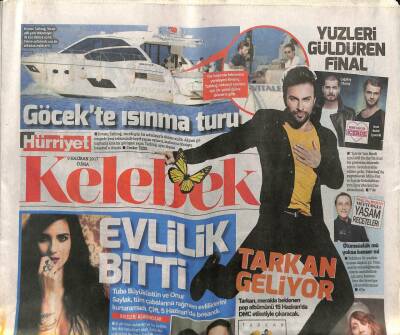 Hürriyet Gazetesi Kelebek Eki 9 Haziran 2017 - Tarkan , Merakla Beklenen Pop Albümünü 15 Haziranda Çıkaracak GZ98839 - 1