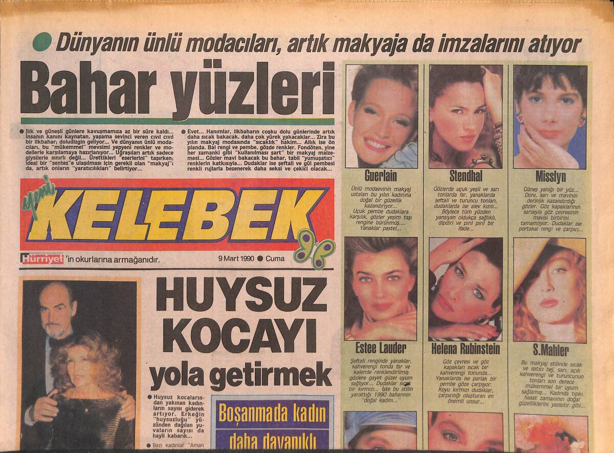 Hürriyet Gazetesi Kelebek Eki 9 Mart 1990 - Semra Türel Durdu Durdu Turnayı Gözünden Vurdu GZ135030 - 1