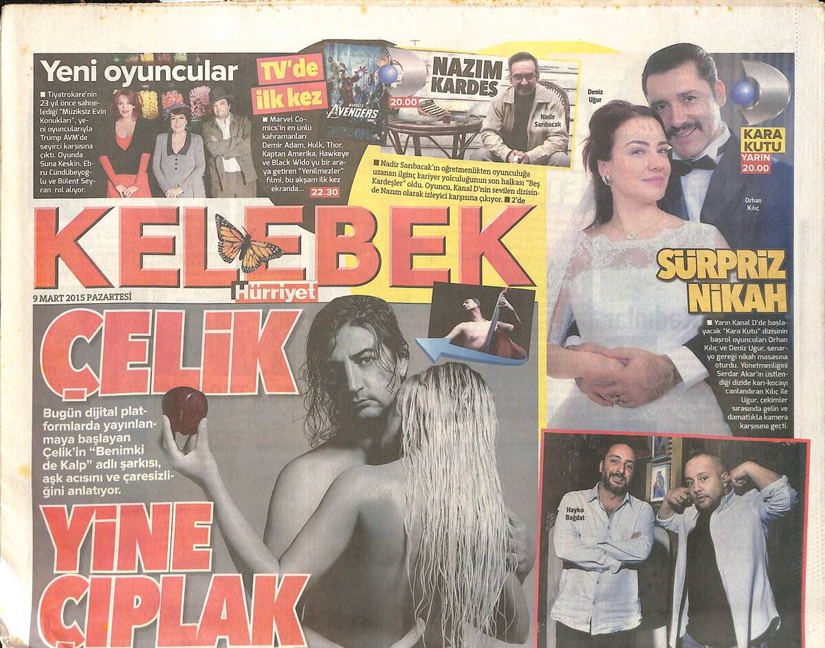 Hürriyet Gazetesi Kelebek Eki 9 Mart 2015 - Justin Bieber 21 Yaşında Yeni Sevgili - Arzu Sabancı Pinko'nun Etiketinde GZ155031 - 1