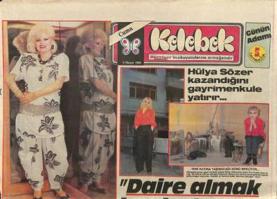 Hürriyet Gazetesi Kelebek Eki 9 Mayıs 1986 - Hülya Sözer Kazandığını Gayrimenkule Yatırır... GZ90319 - 1