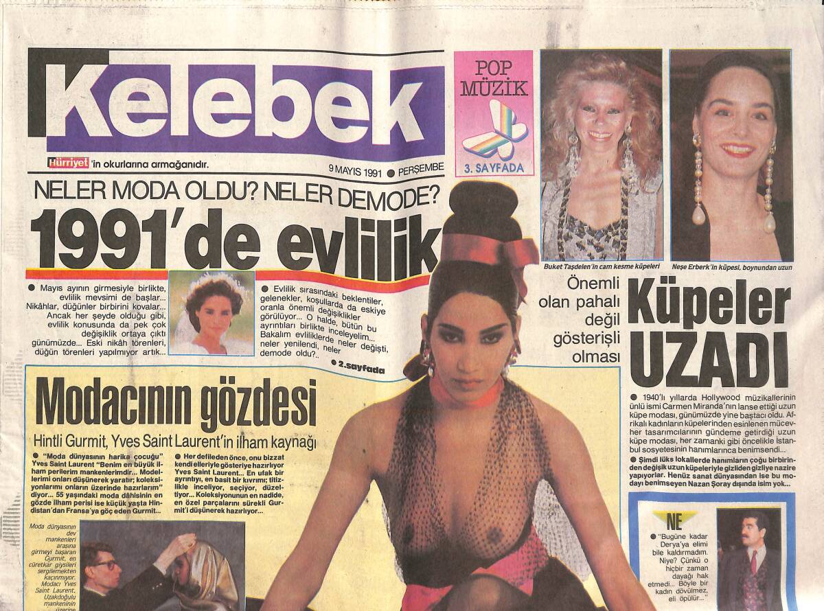 Hürriyet Gazetesi Kelebek Eki 9 Mayıs 1991 - Neler Moda Oldu? Neler Demode? - Haftanın En Şık Kadını Prenses Diana! GZ138058 - 1