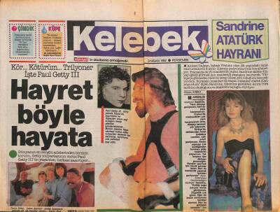 Hürriyet Gazetesi Kelebek Eki 9 Nisan 1992 - Torun Getty , Yakın Dostum Dediği İnsanlarla Yatında Sık Sık Beraber Oluyor... GZ94150 - 1