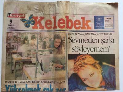 Hürriyet Gazetesi Kelebek Eki 9 Nisan 1997 - Safiye Soyman Baştan Aşağı Yenilendi Sevmeden Şarkı Söyleyemem GZ39164 - 1