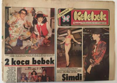 Hürriyet Gazetesi Kelebek Eki 9 Şubat 1985 - Podyumların Güzel Mankenleri Gülsüm Ortaçlı , Funda Güngören, İrina ... GZ16999 - 1