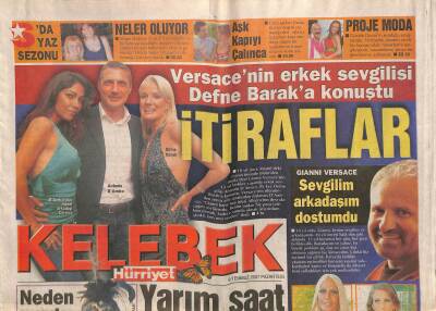 Hürriyet Gazetesi Kelebek Eki 9 Temmuz 2007 - Versacenin Erkek Sevgilisi Defne Baraka Konuştu Gianna Versace Sevgilim Arkadaşım Dostumdu GZ116094 - 1