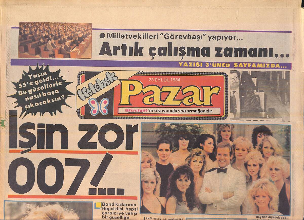 Hürriyet Gazetesi Kelebek Pazar Eki 23 Eylül 1984 - İşin Zor 007 - Güney Afrika'da Kara İsyan GZ156197 - 1