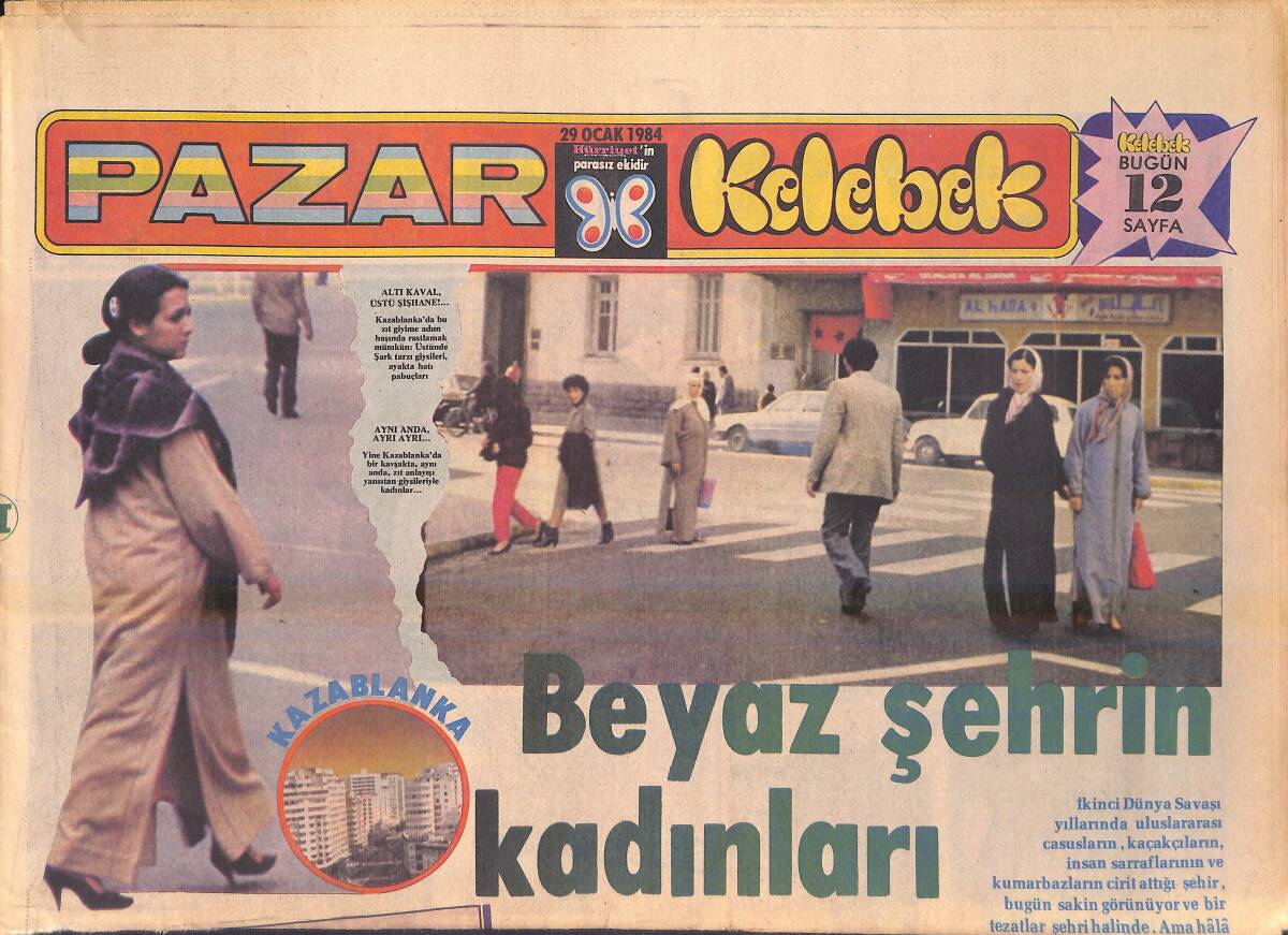 Hürriyet Gazetesi Kelebek Pazar Eki 29 OCAK 1984 - Zerrin'in Amerika Rüyası - 1984 Türkiye'sinde Mercedes Sevdası GZ156312 - 1