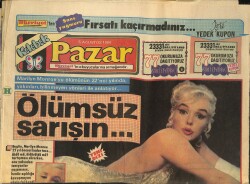 Hürriyet Gazetesi Kelebek Pazar Eki 5 Ağustos 1984 - Ölümsüz Sarışın Marilyn Monroe - Müjdat Gezen Perran Kutman Fotoroman GZ145844 - 1