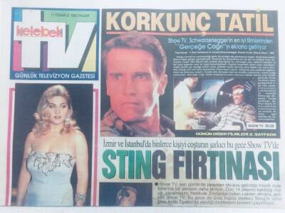 Hürriyet Gazetesi Kelebek Tv Eki 11 Temmuz 1993 - Gündüz Sibel, Gece Karaböcek GZ40448 - 1
