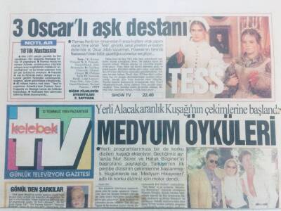 Hürriyet Gazetesi Kelebek Tv Eki 12 Temmuz 1993 - Medyum Öyküleri GZ40458 - 1