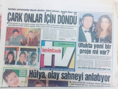 Hürriyet Gazetesi Kelebek Tv Eki 23 Temmuz 1993 - Hülya Olay Sahneyi Anlatıyor, Seda Şarkıcılığı Hatırladı GZ40450 - 1