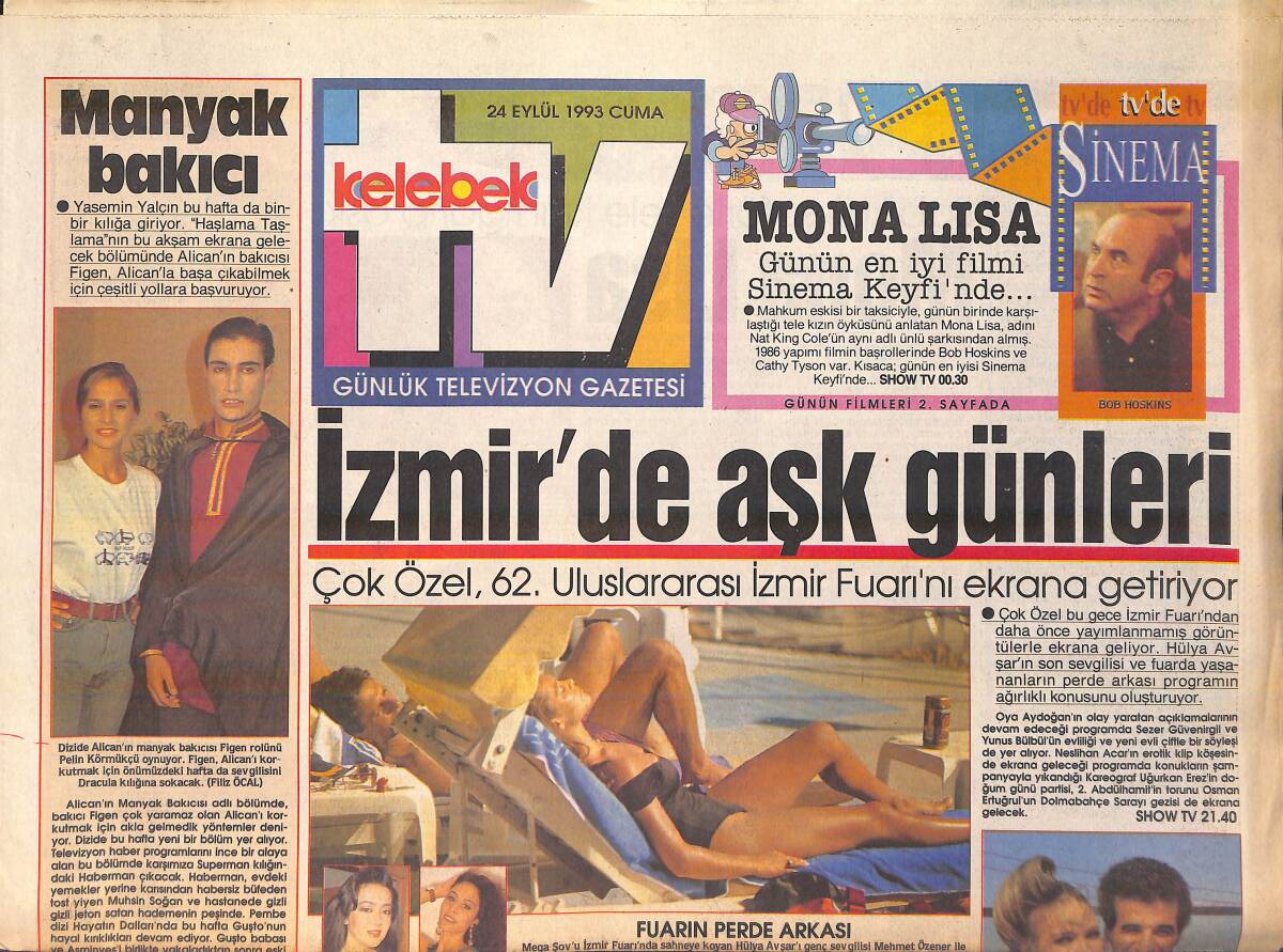 Hürriyet Gazetesi Kelebek TV Eki 24 Eylül 1993 - Güvenirgil-Bülgül Evliliği - İzmir'de Aşk Günleri GZ156198 - 1