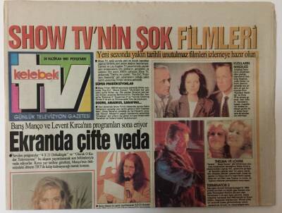 Hürriyet Gazetesi Kelebek TV Eki 24 Haziran 1993 - Ekranda Çifte Veda Barış Manço Ve Levent Kırcanın Programları Sona Eriyor GZ20006 - 1