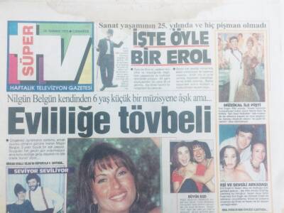 Hürriyet Gazetesi Kelebek Tv Eki 24 Temmuz 1993 - Nilğün Belgün Kendinden 6 Yaş Küçük Müzisyene Aşık Ama Evliliğe Tövbeli GZ40447 - 1