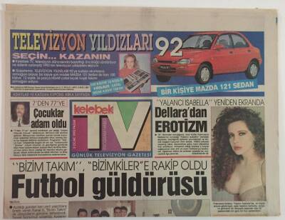 Hürriyet Gazetesi Kelebek TV Eki 3 Ocak 1993 - Bizim Takım , Bizimkilere Rakip Oldu Futbol Güldürüsü GZ18400 - 1
